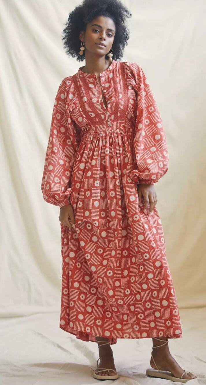 Kinga Csilla 10 Keyhole Printed Maxi Dress